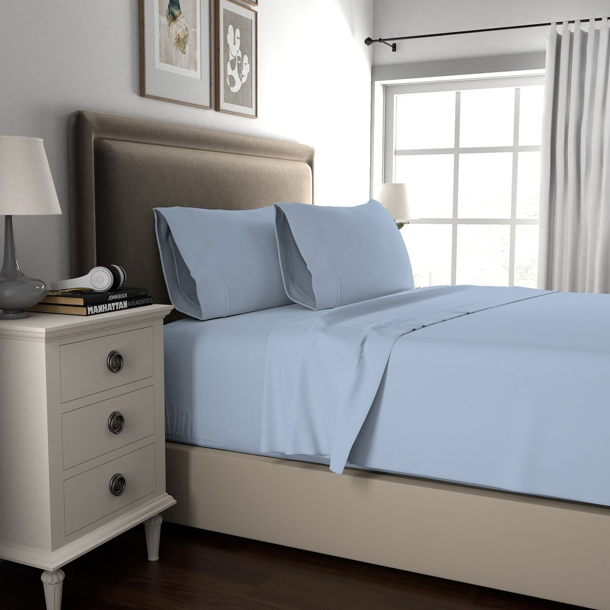 Set di lenzuola antipiega in misto cotone di lusso Color Sense 800TC