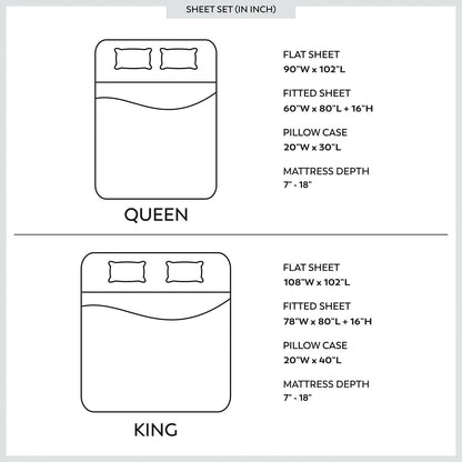 Set di lenzuola antipiega in misto cotone di lusso Color Sense 800TC