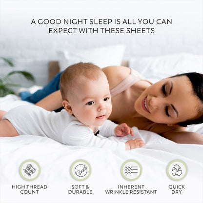 Set di lenzuola antipiega in misto cotone di lusso Color Sense 800TC