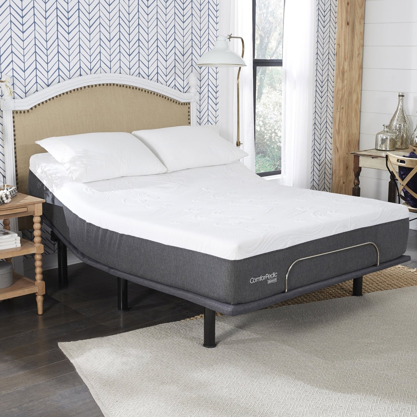 ComforPedic di BeautyRest Materasso NRGel da 12 pollici e set letto regolabile