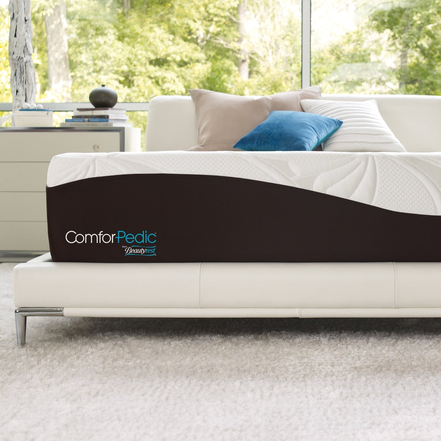 ComforPedic di Beautyrest Scegli il tuo comfort Set di materassi in memory foam gel da 10 pollici - Bianco - Bianco/Marrone