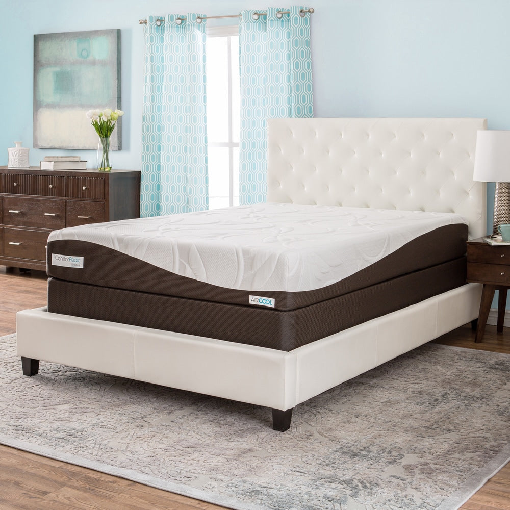 ComforPedic di Beautyrest Scegli il tuo comfort Set di materassi in memory foam gel da 10 pollici - Bianco - Bianco/Marrone