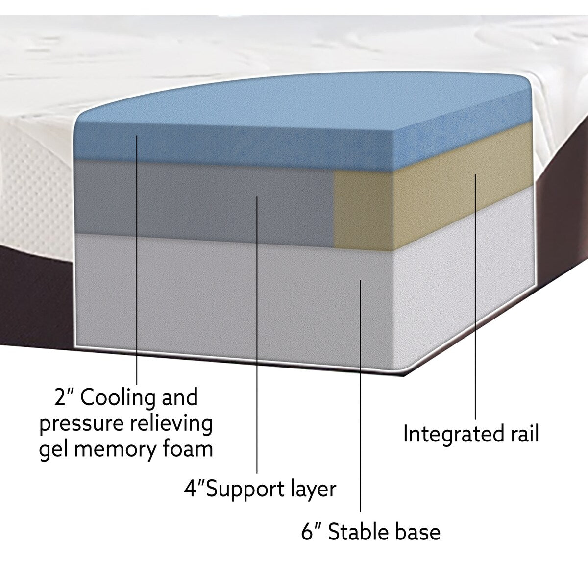 ComforPedic di Beautyrest Scegli il tuo comfort Set di materassi in memory foam gel da 12 pollici - Marrone