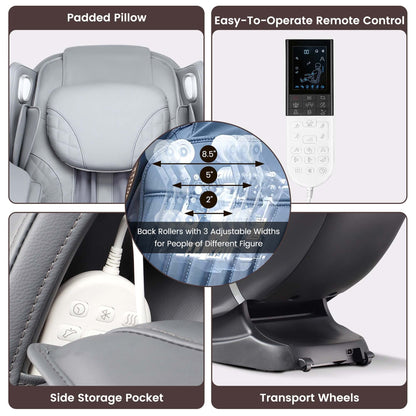 Poltrona massaggiante per tutto il corpo con rullo riscaldante per i piedi con controllo vocale