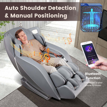 Poltrona massaggiante per tutto il corpo con rullo riscaldante per i piedi con controllo vocale