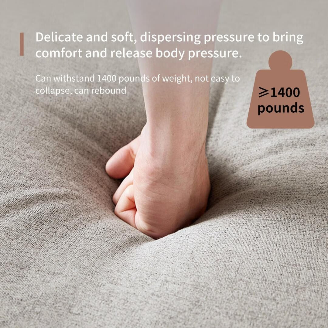 Divano versatile in legno massello comprimibile da 111,81 pollici per soggiorno moderno a 4 posti