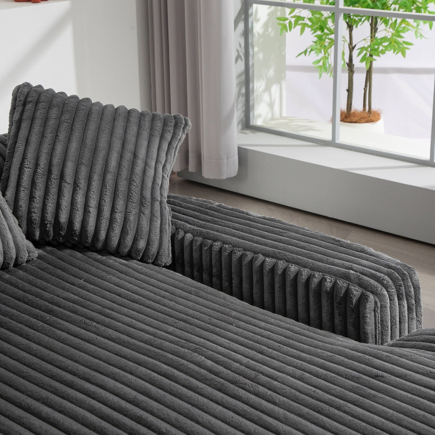 Divano letto in velluto a coste con imbottitura in spugna altamente elastica, divano senza installazione per soggiorno