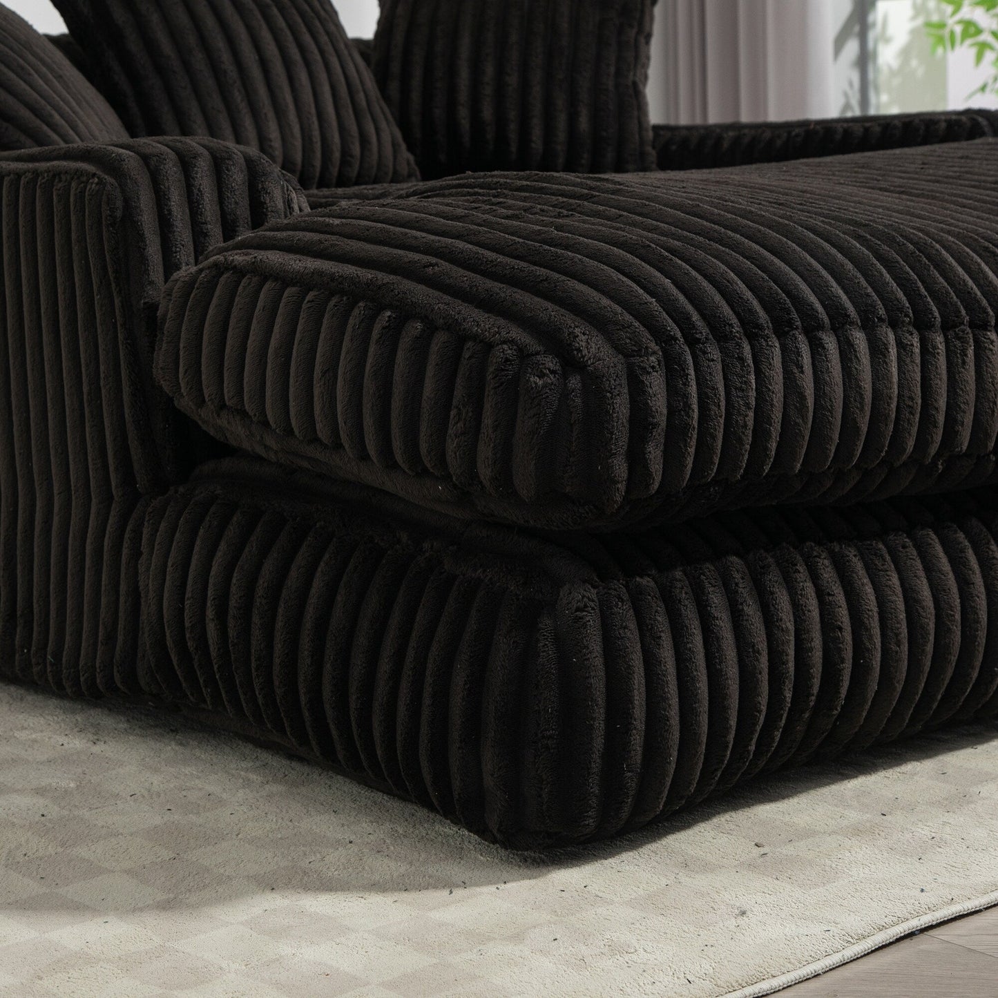 Divano letto in velluto a coste con imbottitura in spugna altamente elastica, divano senza installazione per soggiorno