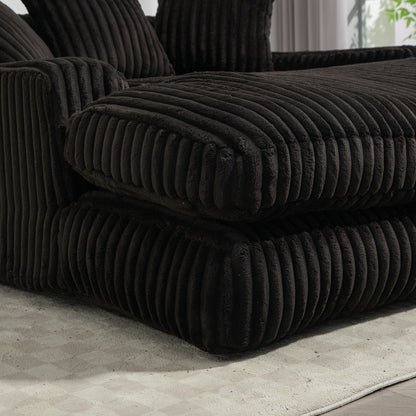 Divano letto in velluto a coste con imbottitura in spugna altamente elastica, divano senza installazione per soggiorno