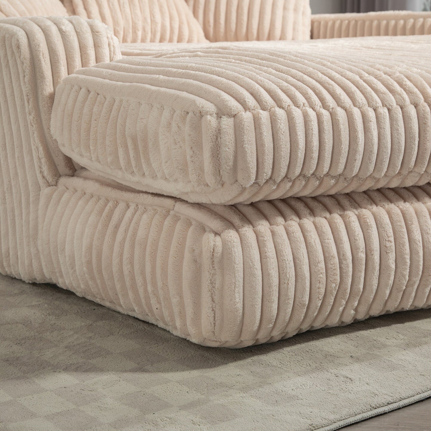 Divano letto in velluto a coste con imbottitura in spugna altamente elastica, divano senza installazione per soggiorno