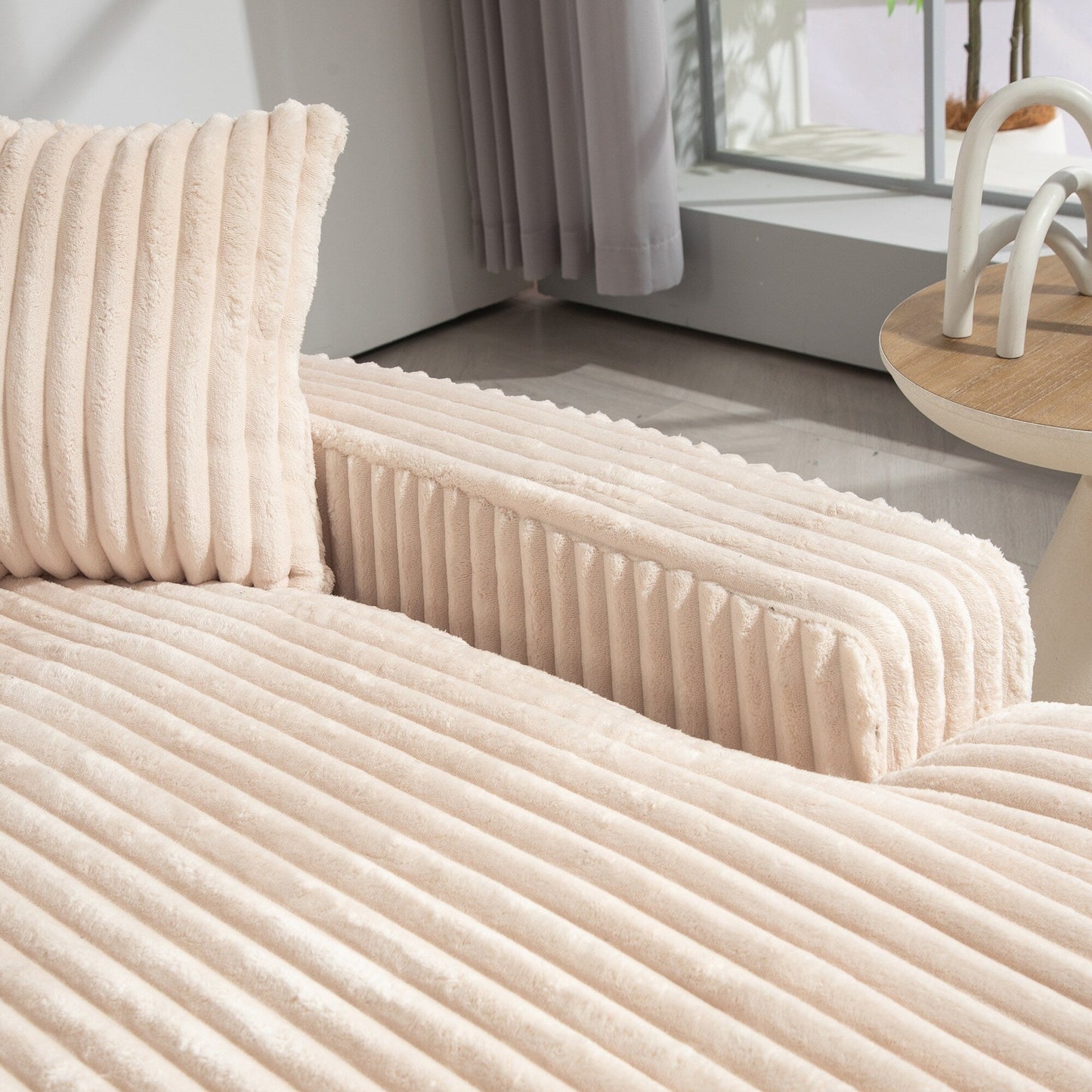 Divano letto in velluto a coste con imbottitura in spugna altamente elastica, divano senza installazione per soggiorno