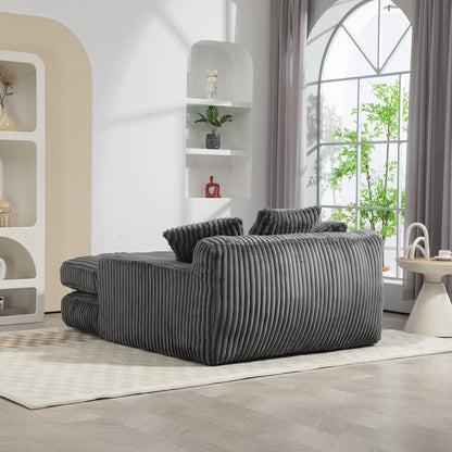 Divano letto in velluto a coste con imbottitura in spugna altamente elastica, divano senza installazione per soggiorno