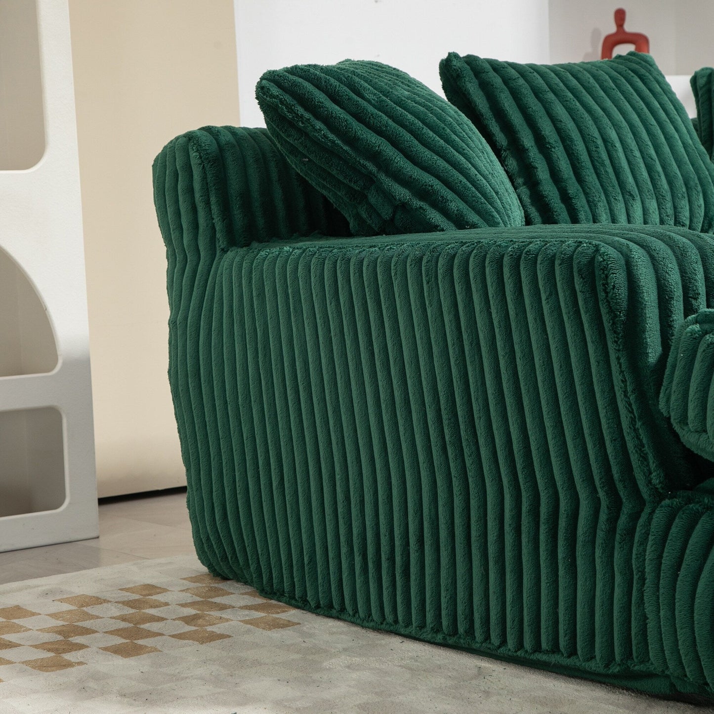 Divano letto in velluto a coste con imbottitura in spugna altamente elastica, divano senza installazione per soggiorno