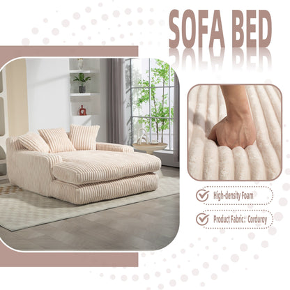 Divano letto in velluto a coste con imbottitura in spugna altamente elastica, divano senza installazione per soggiorno
