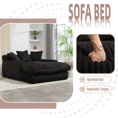 Divano letto in velluto a coste con imbottitura in spugna altamente elastica, divano senza installazione per soggiorno