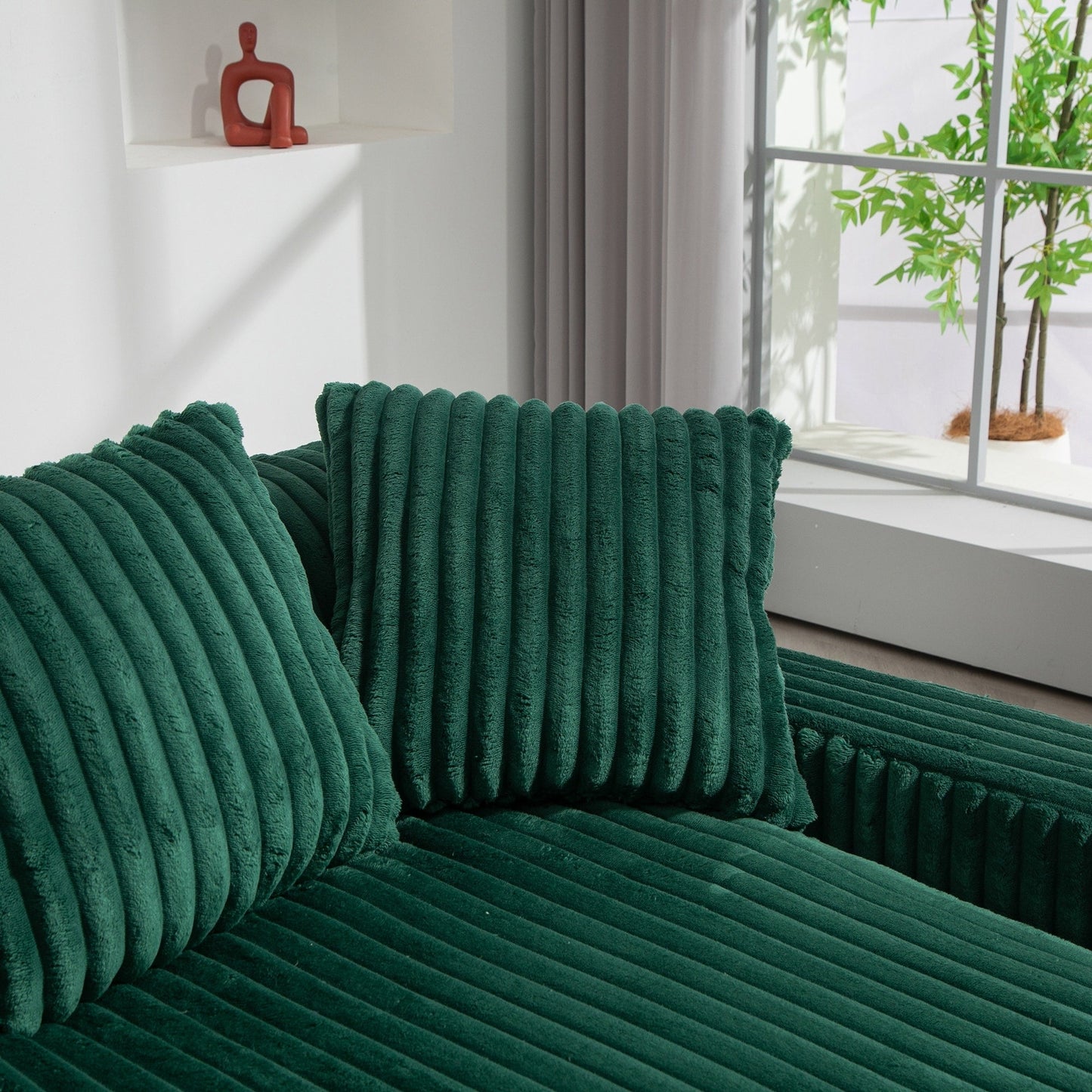 Divano letto in velluto a coste con imbottitura in spugna altamente elastica, divano senza installazione per soggiorno