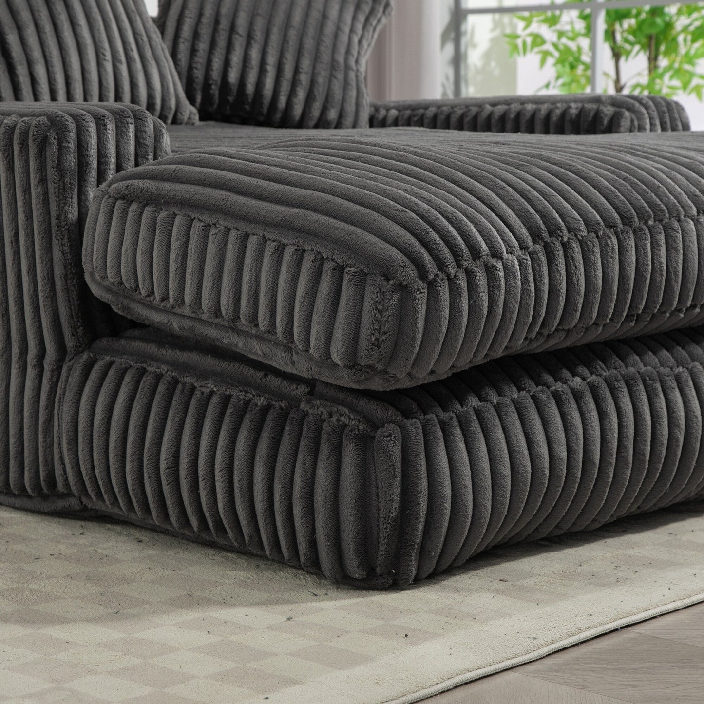 Divano letto in velluto a coste con imbottitura in spugna altamente elastica, divano senza installazione per soggiorno