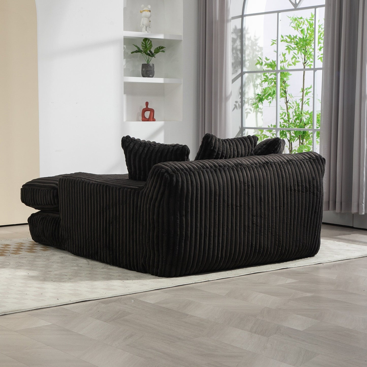 Divano letto in velluto a coste con imbottitura in spugna altamente elastica, divano senza installazione per soggiorno