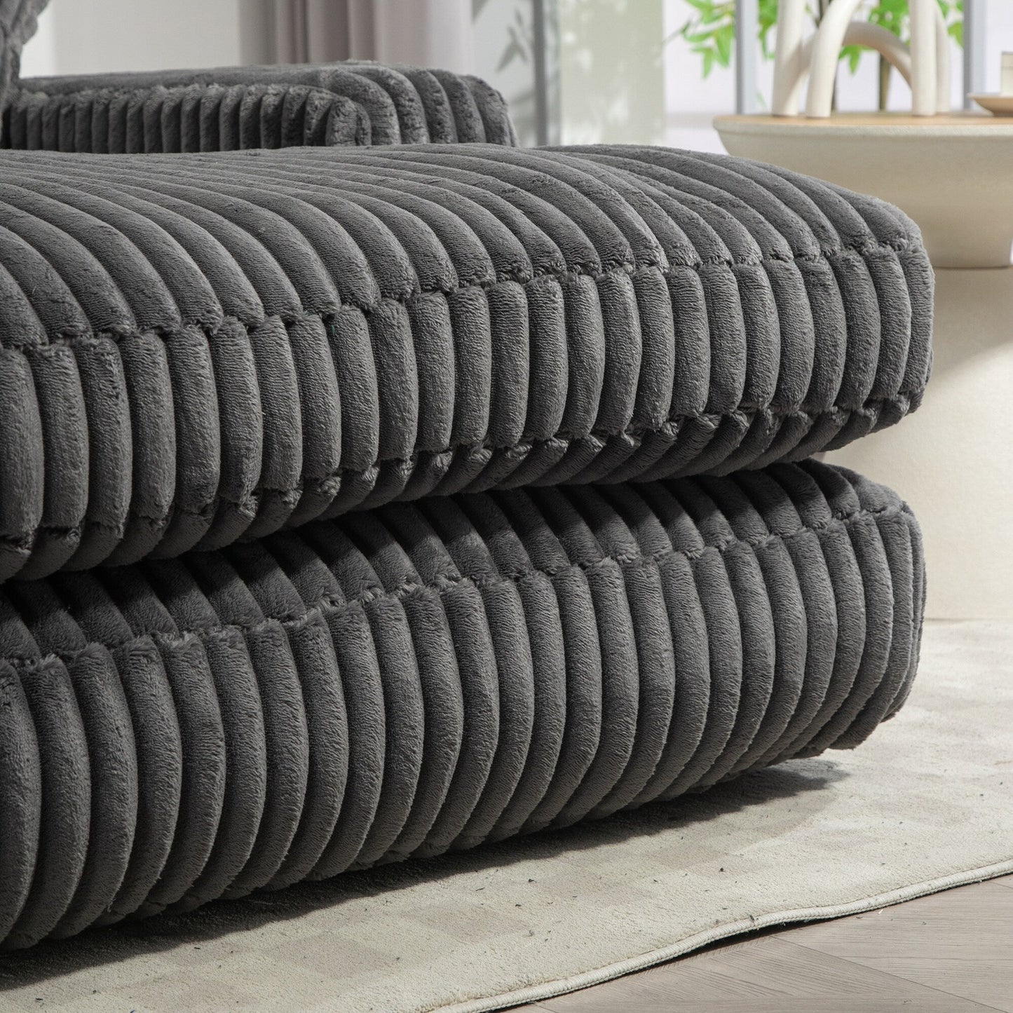 Divano letto in velluto a coste con imbottitura in spugna altamente elastica, divano senza installazione per soggiorno