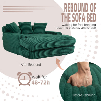 Divano letto in velluto a coste con imbottitura in spugna altamente elastica, divano senza installazione per soggiorno