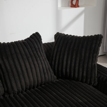 Divano letto in velluto a coste con imbottitura in spugna altamente elastica, divano senza installazione per soggiorno