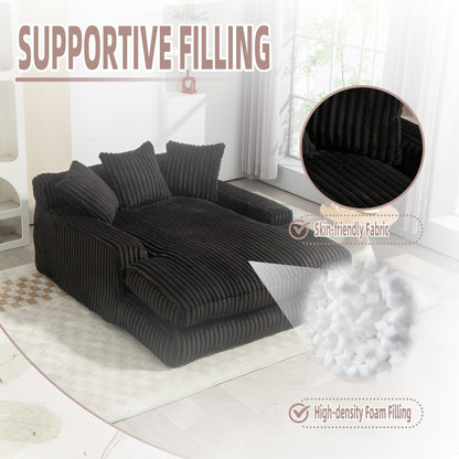 Divano letto in velluto a coste con imbottitura in spugna altamente elastica, divano senza installazione per soggiorno