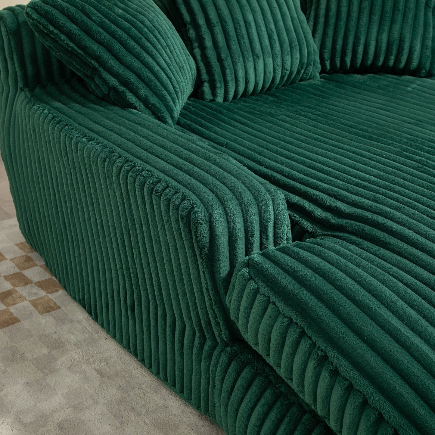 Divano letto in velluto a coste con imbottitura in spugna altamente elastica, divano senza installazione per soggiorno