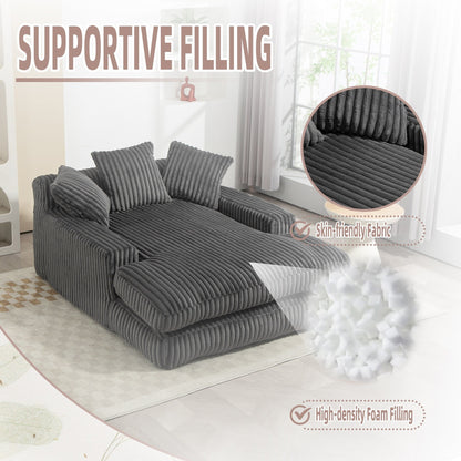 Divano letto in velluto a coste con imbottitura in spugna altamente elastica, divano senza installazione per soggiorno