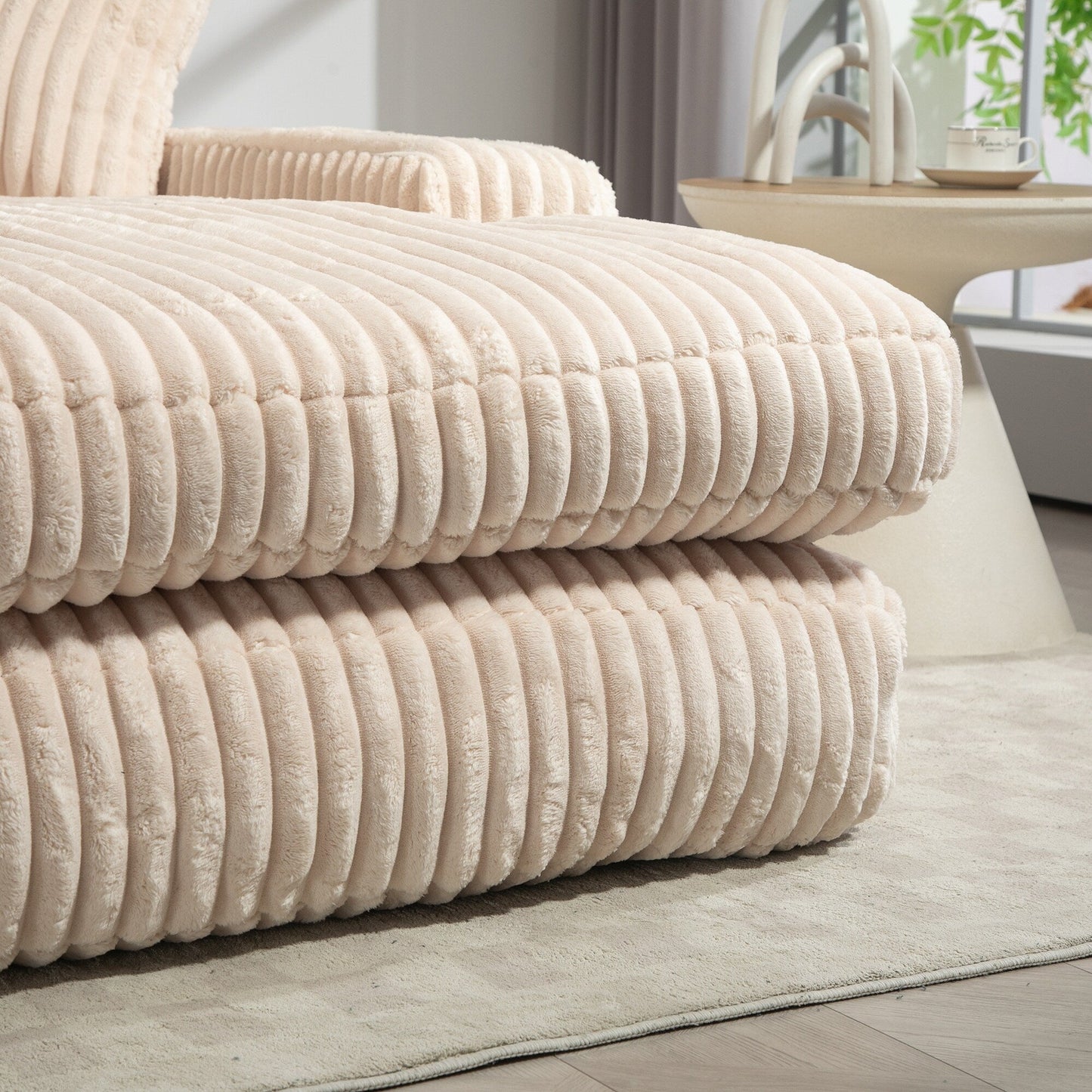 Divano letto in velluto a coste con imbottitura in spugna altamente elastica, divano senza installazione per soggiorno