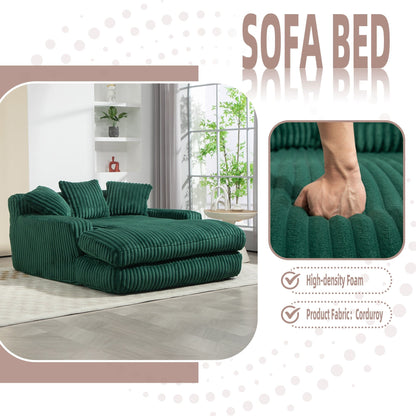 Divano letto in velluto a coste con imbottitura in spugna altamente elastica, divano senza installazione per soggiorno