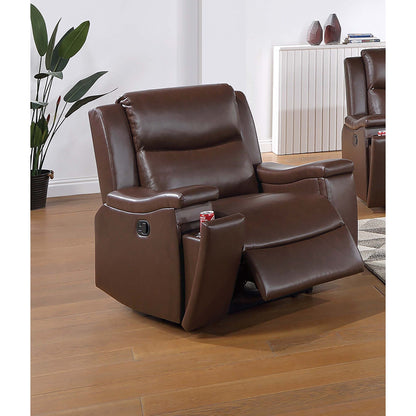 Comoda poltrona reclinabile singola con portabicchieri e funzione di reclinazione manuale