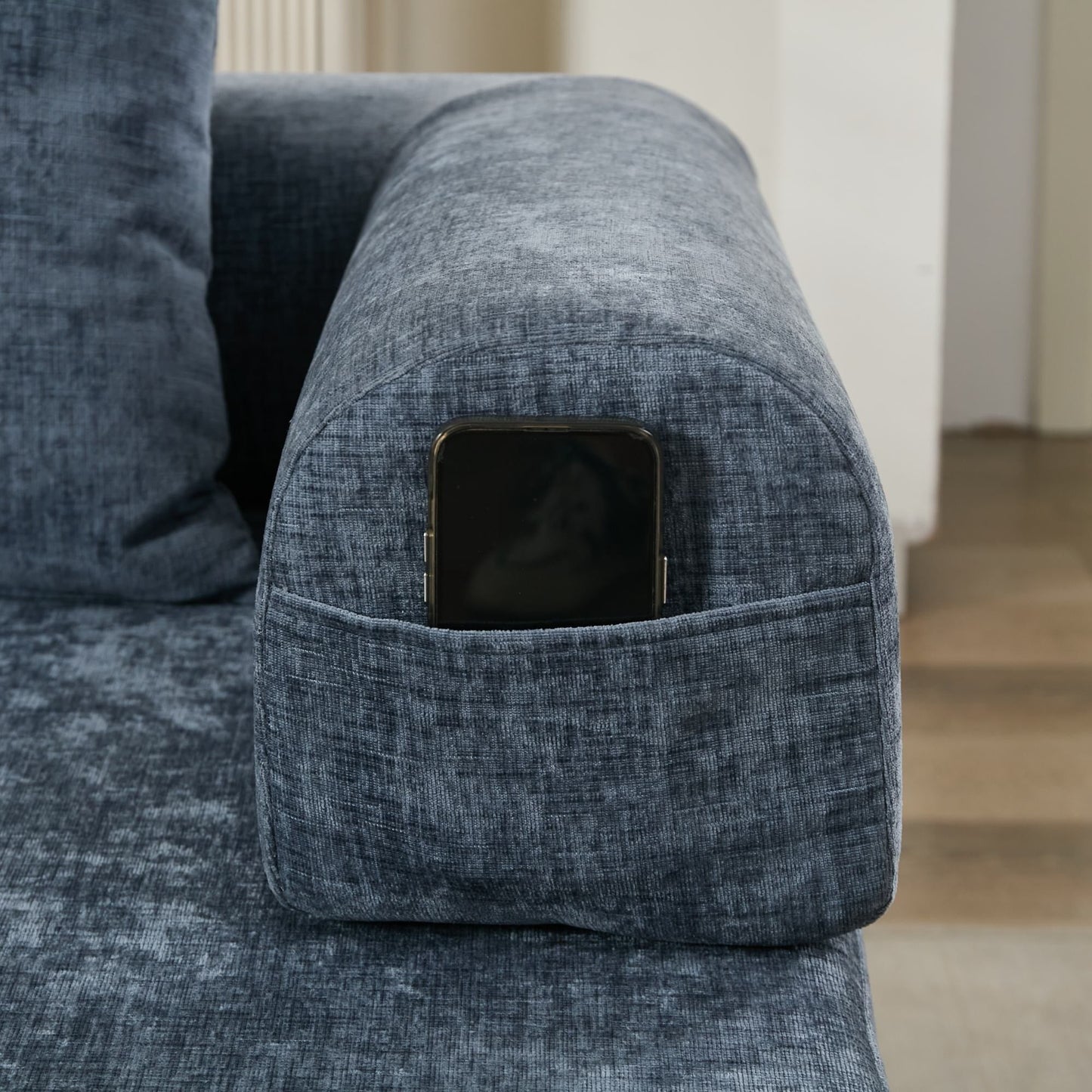 Divano letto pieghevole e trasformabile, comodo divano letto da terra, divano da terra in ciniglia con braccioli, divano da terra