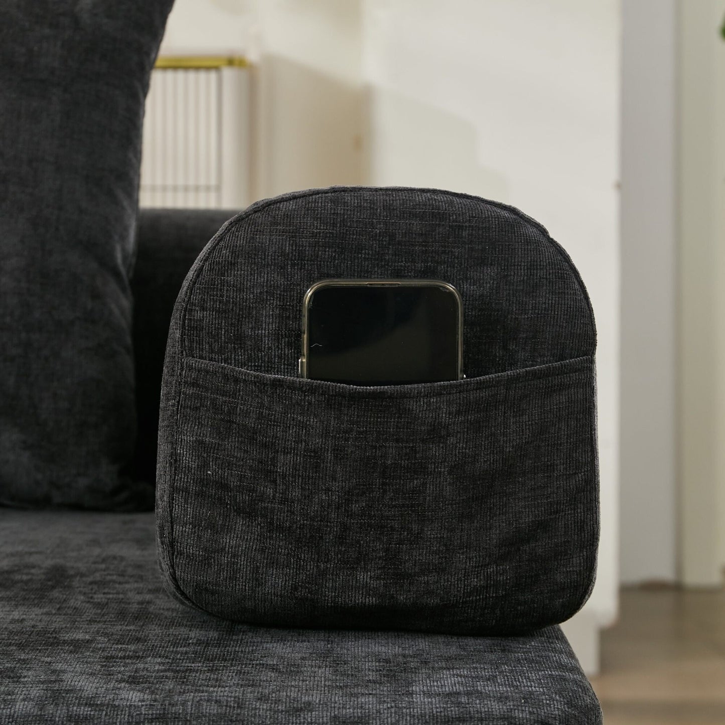 Divano letto pieghevole e trasformabile, comodo divano letto da terra, divano da terra in ciniglia con braccioli, divano da terra