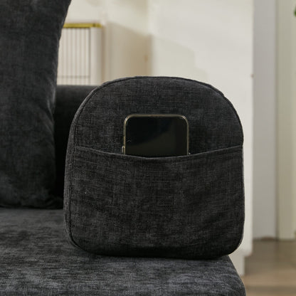 Divano letto pieghevole e trasformabile, comodo divano letto da terra, divano da terra in ciniglia con braccioli, divano da terra