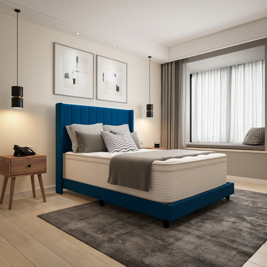 Materasso ibrido commerciale in memory foam e molle insacchettate in una scatola