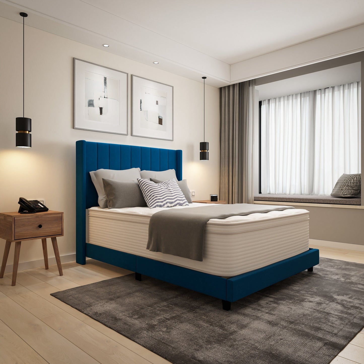 Materasso ibrido commerciale in memory foam e molle insacchettate in una scatola