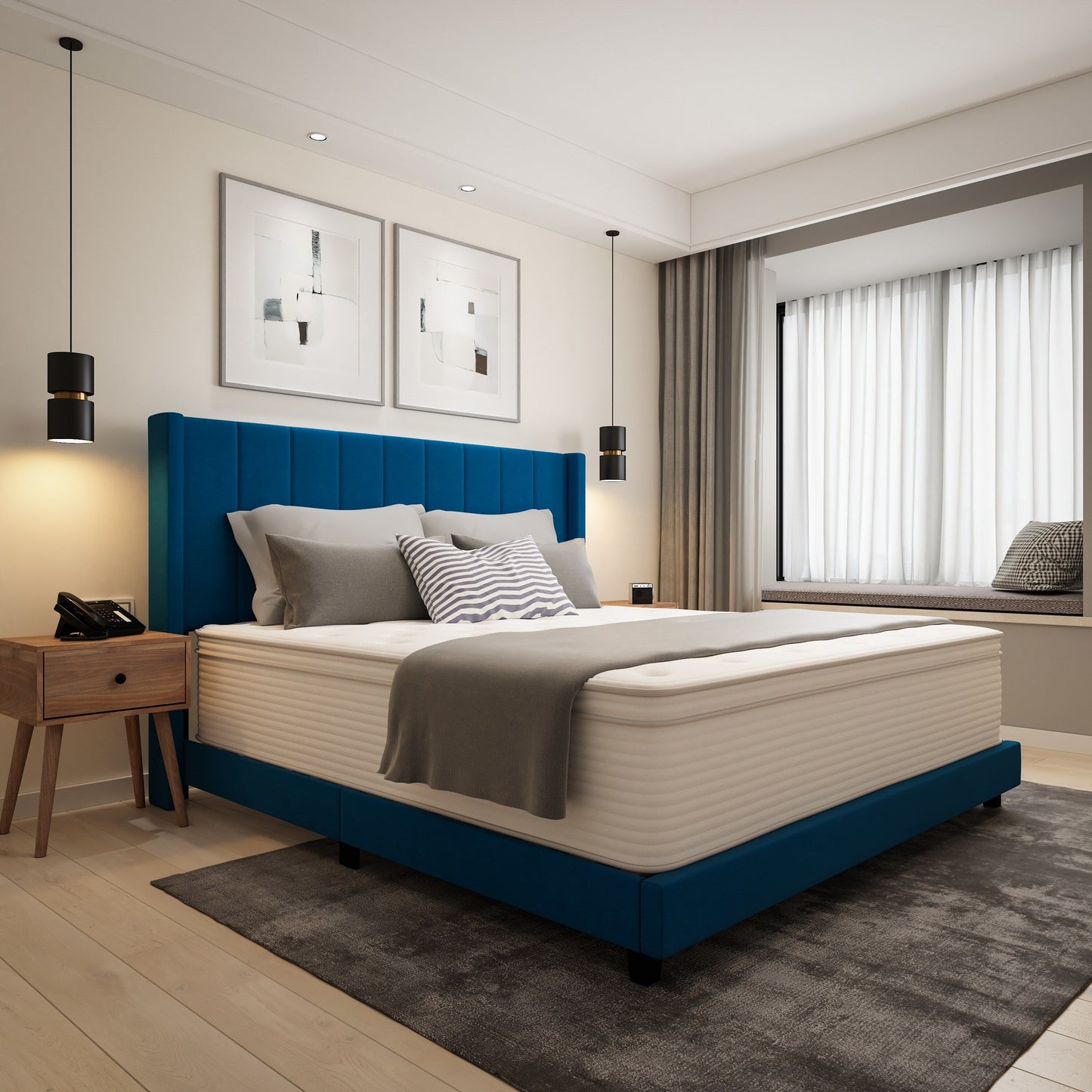 Materasso ibrido commerciale in memory foam e molle insacchettate in una scatola