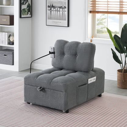 Divano compatto in tessuto Teddy - Divano letto convertibile da 40,20 pollici per piccoli spazi in soggiorno o in ufficio