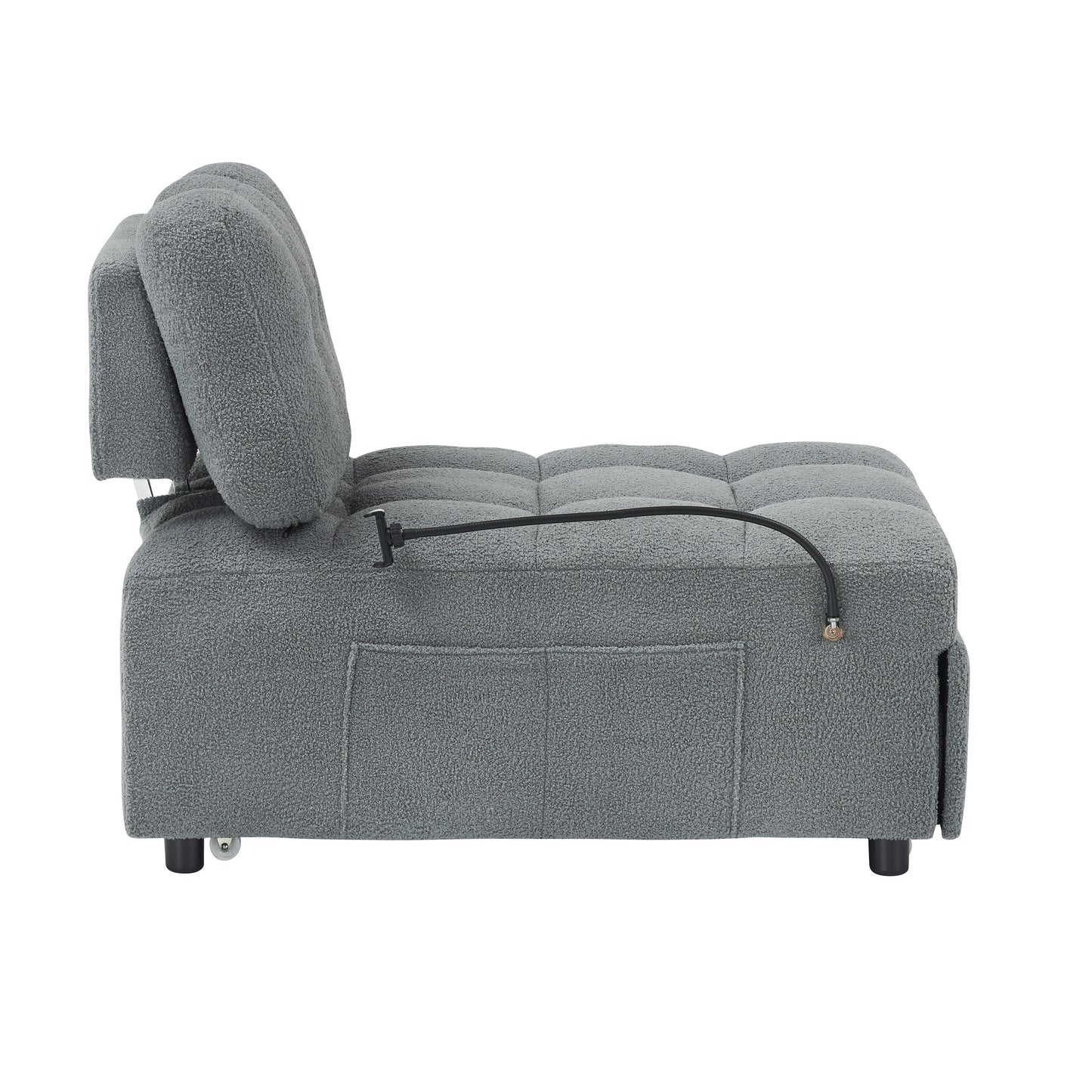 Divano compatto in tessuto Teddy - Divano letto convertibile da 40,20 pollici per piccoli spazi in soggiorno o in ufficio