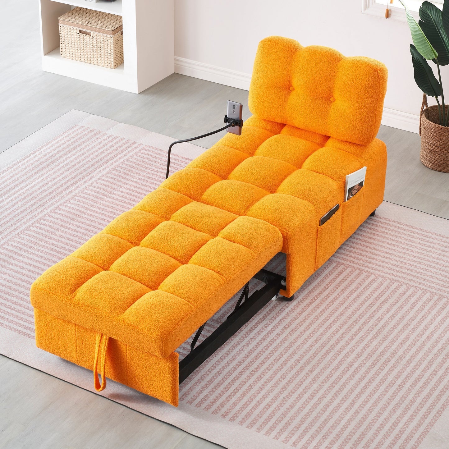 Divano compatto in tessuto Teddy - Divano letto convertibile da 40,20 pollici per piccoli spazi in soggiorno o in ufficio