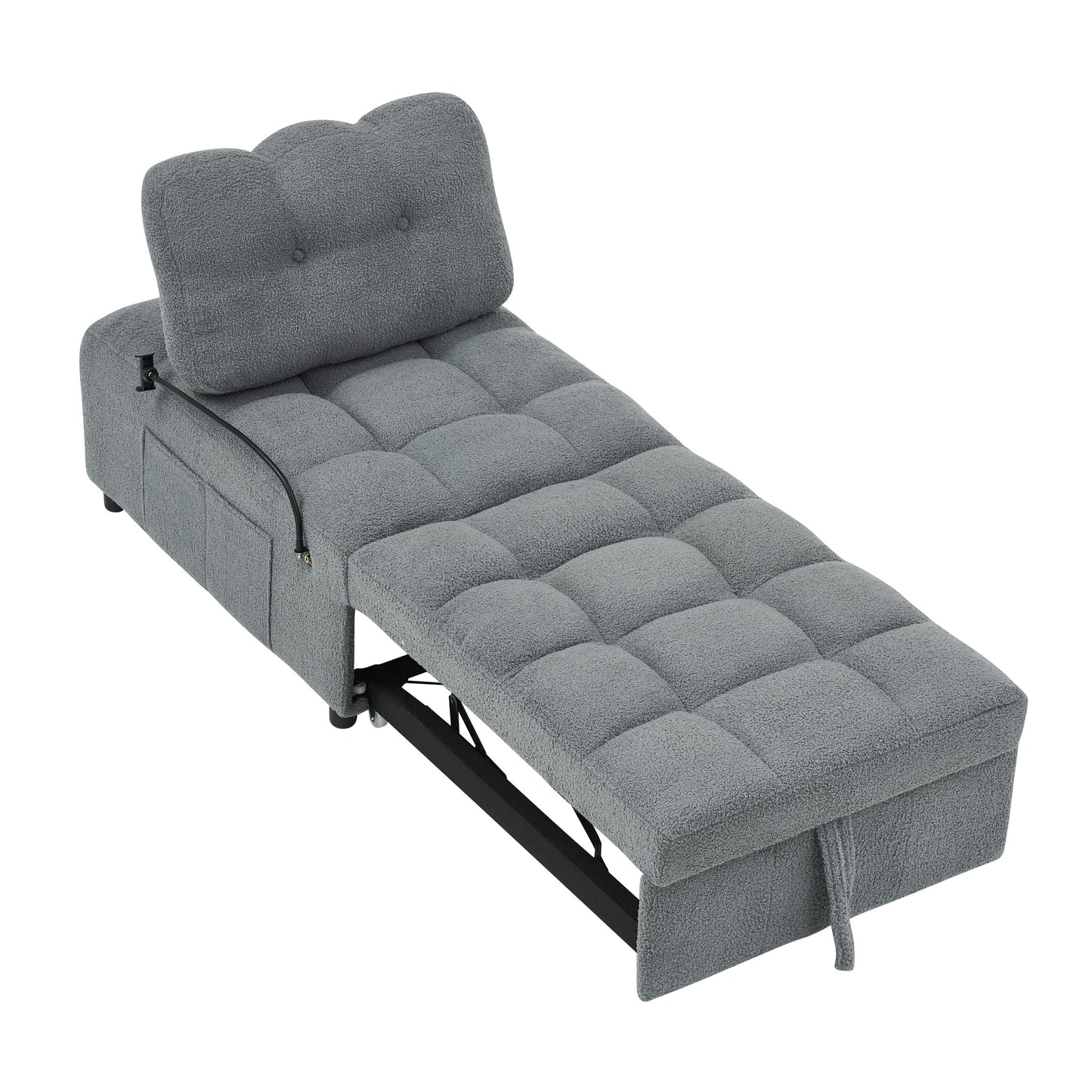 Divano compatto in tessuto Teddy - Divano letto convertibile da 40,20 pollici per piccoli spazi in soggiorno o in ufficio