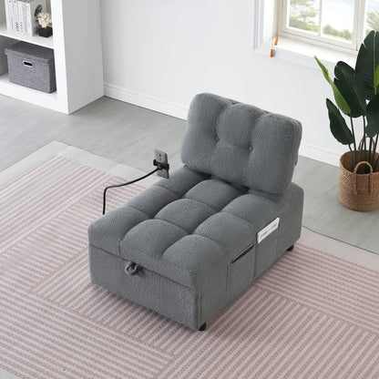 Divano compatto in tessuto Teddy - Divano letto convertibile da 40,20 pollici per piccoli spazi in soggiorno o in ufficio