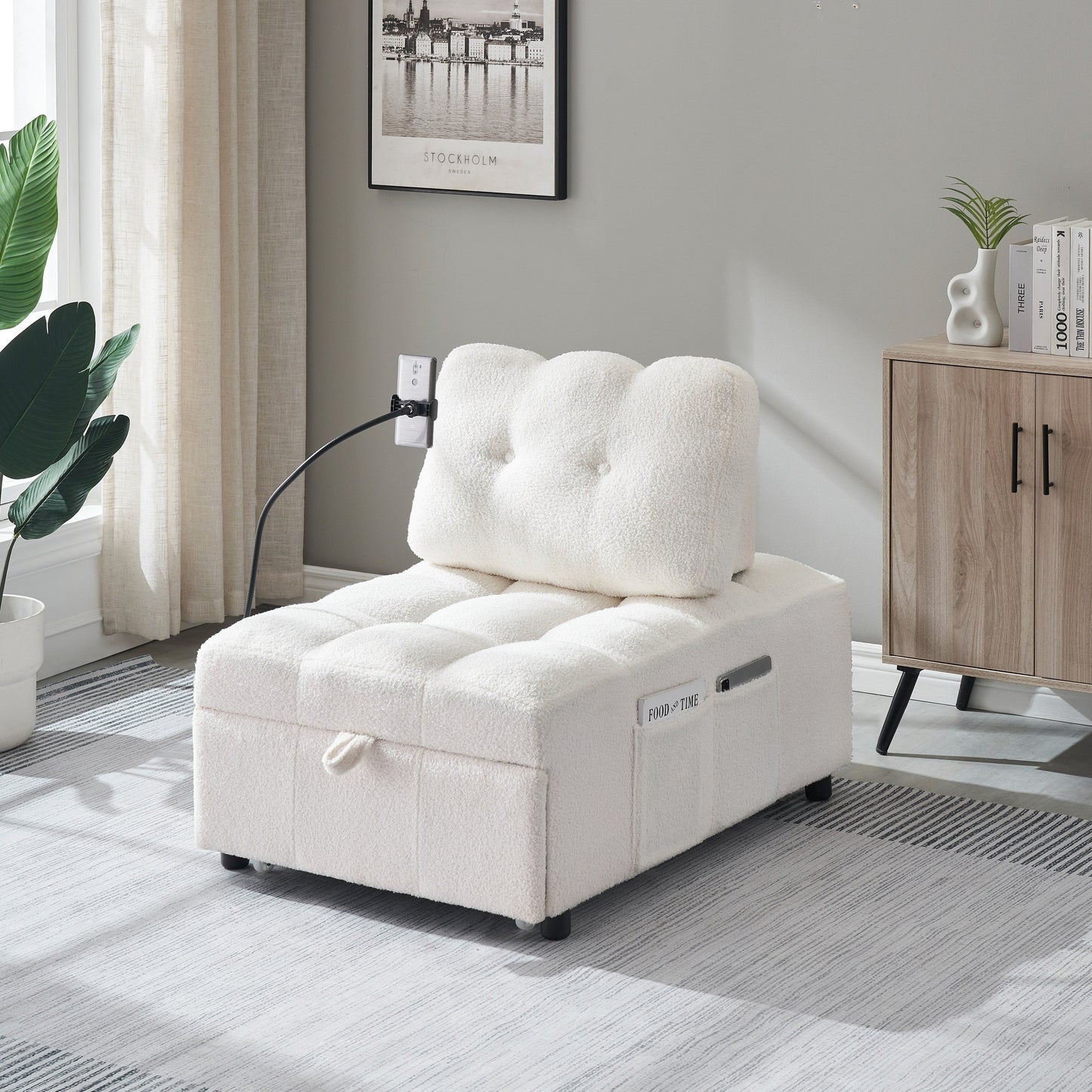 Divano compatto in tessuto Teddy - Divano letto convertibile da 40,20 pollici per piccoli spazi in soggiorno o in ufficio