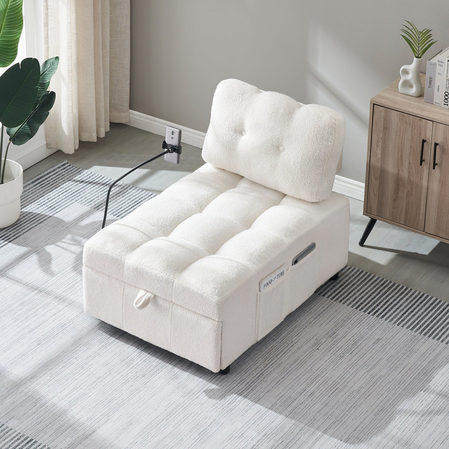 Divano compatto in tessuto Teddy - Divano letto convertibile da 40,20 pollici per piccoli spazi in soggiorno o in ufficio