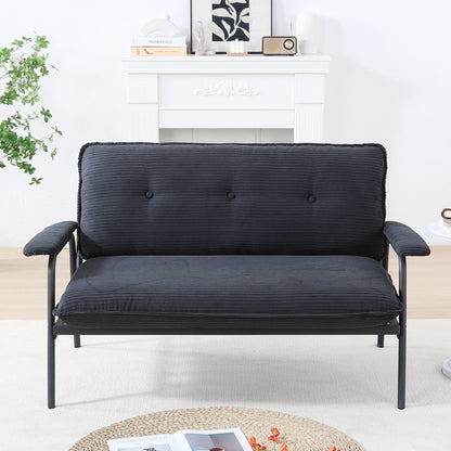 Divano moderno a 2 posti da 53 pollici, design compatto, struttura in metallo, misto poliestere, per appartamenti