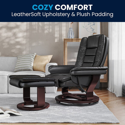 Poltrona reclinabile imbottita multiposizione contemporanea con pouf