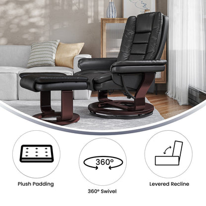 Poltrona reclinabile imbottita multiposizione contemporanea con pouf