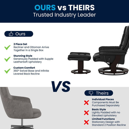 Poltrona reclinabile imbottita multiposizione contemporanea con pouf