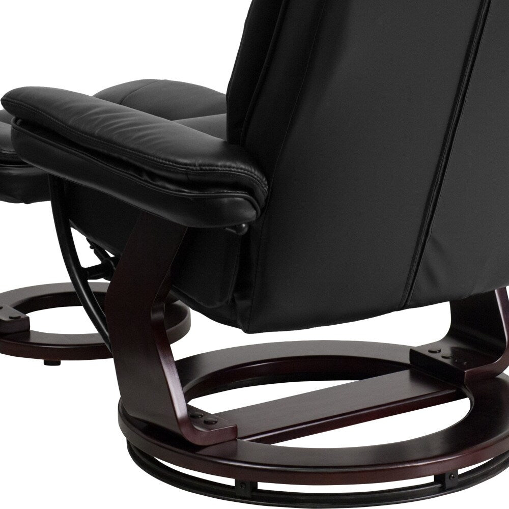 Poltrona reclinabile imbottita multiposizione contemporanea con pouf