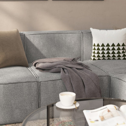 Divano componibile modulare contemporaneo senza braccioli con poltrona centrale - 36,75 P x 28,25 L x 28 A